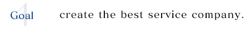 4. Goal: create the best service company.